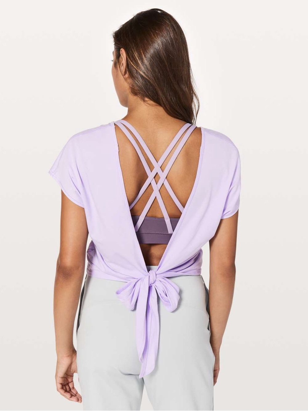 LULULEMON Its A Tie Tee in Sheer Violet Sz. Medium